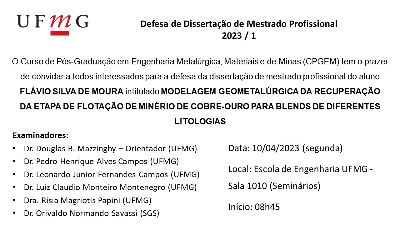 Departamento de Engenharia de Minas da UFMG