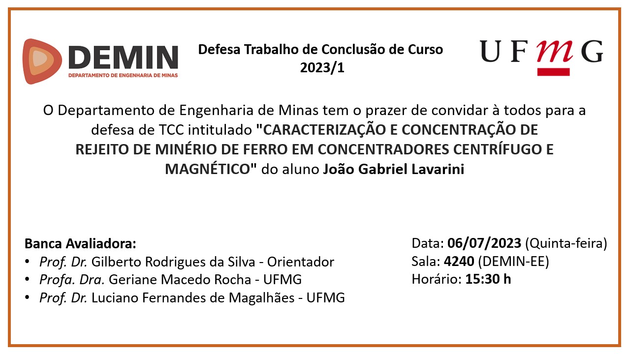 Departamento de Engenharia de Minas da UFMG